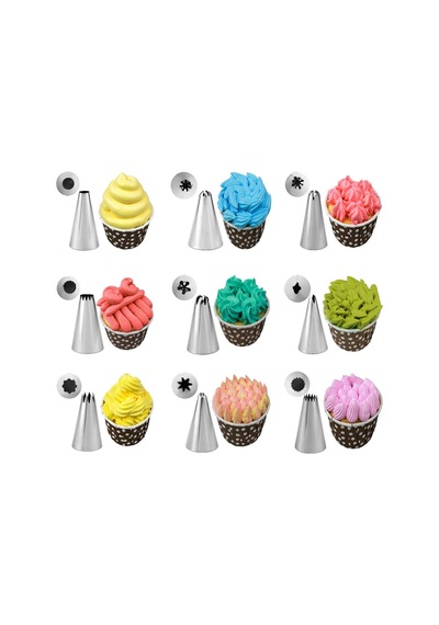 Krema Sıkma Aparat Seti Pasta Süsleme Krema Torbası Hamur Şekillendirme Muffin Kalpli Kek Kalıbı Çel Diğer