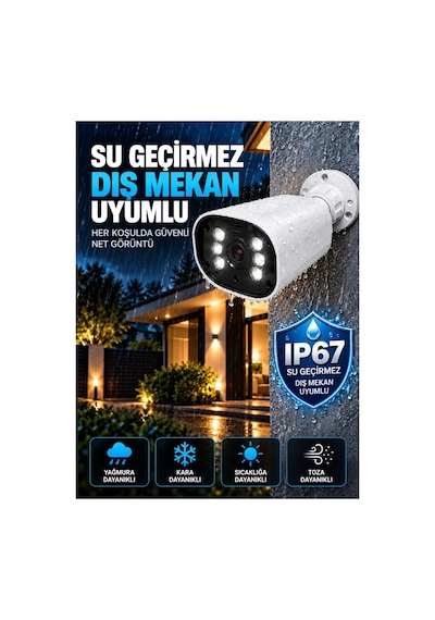 J-tech K1027 5mp Ip Sesli Renkli Gece Görüşlü 8 Li Akıllı Güvenlik Kamera Seti Yüz Ve Araç Tanıma
