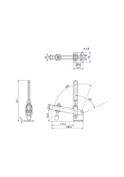 Goodhand Gh-12305 Dikey Geçiş Kelepçesi 364 Kg Kapasiteli Dayan
