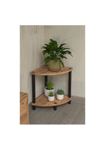 Flora 2 Raflı Moblen Çiçeklik Saksılık Balkon Bahçe Dekor Raf Stand-atlantik Çam Atlantik Çam
