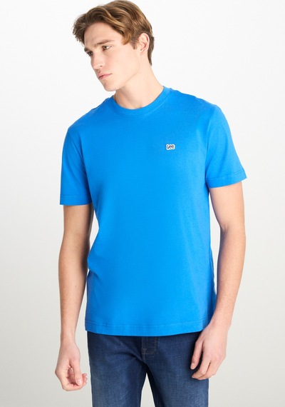 Regular Fit Normal Kesim Bisiklet Yaka Pamuklu Saks Mavisi Tişört Ferris
