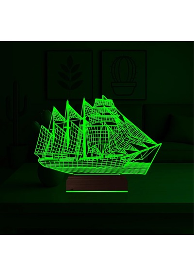 Luvivia Gemi Kaptan 3d Lamba - Masa Gece Lambası Şeffaf