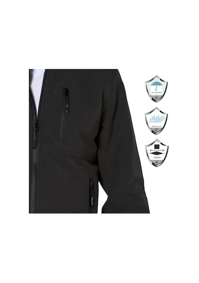 Endüstri Giyim Şensel Softshell Mont Siyah (91E2550) Su Itici Rüzgar Geçirmez