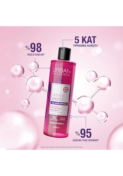 Urban Care Intense Keratin Yoğun Hasar Onarıcı Saç Bakım Şampuanı, 350 Mililitre, Vegan