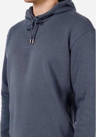 Colin's Colins Regular Fit Kapüşonlu Baskılı Mavi Erkek Sweatshirt İndigo
