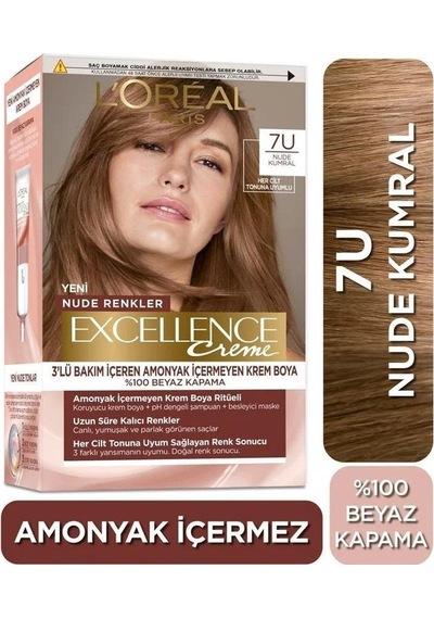 Loreal Excellence Nude Renkler Saç Boyası 6U Nude Koyu Kumral