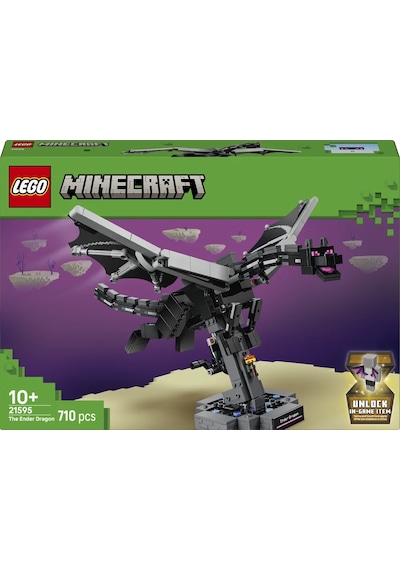 LEGO® Minecraft® Ender Ejderhası 21595 – 10 Yaş ve Üzeri Çocuklar için Oyun İçi Eşya İçeren Oyuncak Yapım Seti (710 Parça)