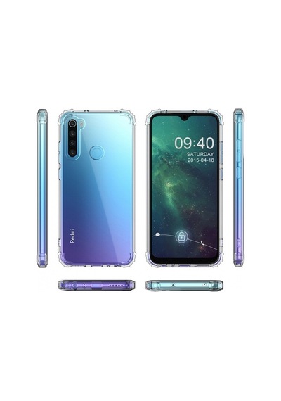 Blogy Redmi Note 8 İle Uyumlu Crystal Fit Kılıf Crystal Clear