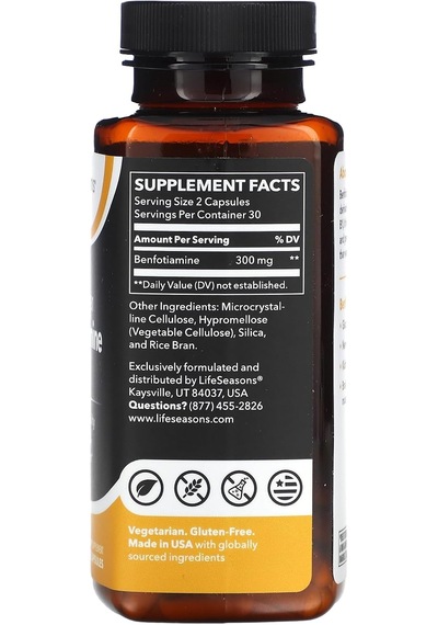 Lifeseasons Essentials Benfotiamine - Fat Soluble B1 - Supports H