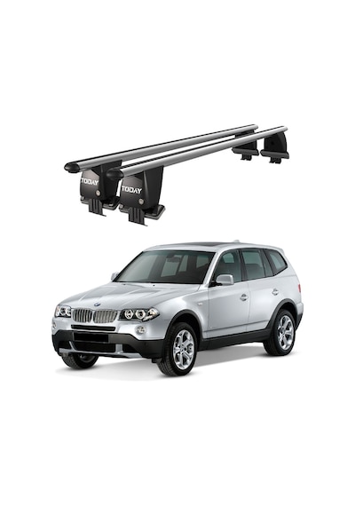 Royal Bmw X3 2004-2010 Uyumlu Gri Kilitli Ara Atkı Port Bagaj Tavan Barı