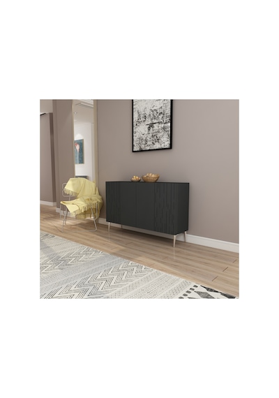 Alben 120 Cm Konsol, Tv Ünitesi, Çok Amaçlı Dolap Antrasit-gümüş Antrasit-gümüş Alben 120 Cm Konsol, Tv Ünitesi, Çok Amaçlı Dolap Antrasit-gümüş Antrasit-gümüş