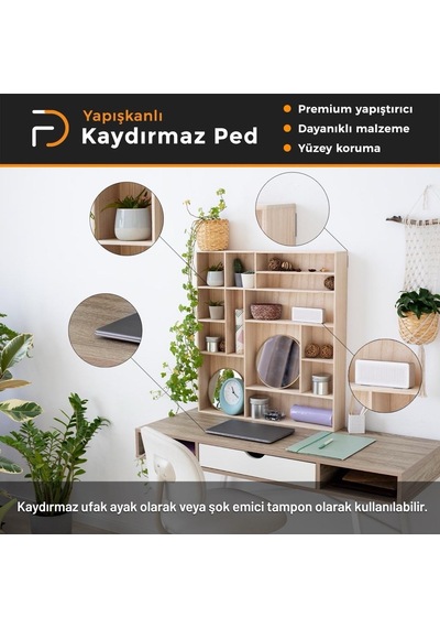 Furndiy Kendinden Yapışkanlı Kare Kaydırmaz 30 Mm X 30 Mm Siyah 21 Parça Siyah