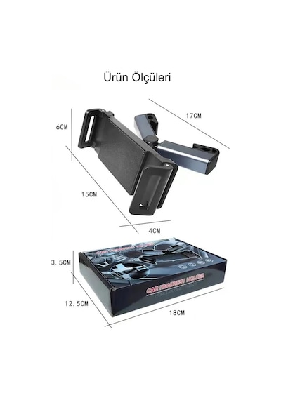 Hymark Araba Kafalık 12.9 İnç Araç Arka Koltuk Evrensel Tablet Ve