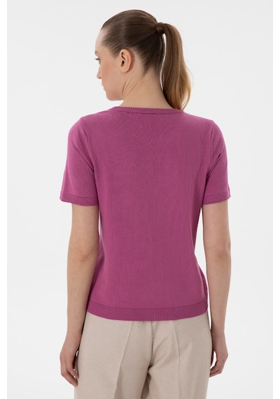 U.S. Polo Assn. Kadın Fuşya Bisiklet Yaka Triko Tişört 50306460-VR023