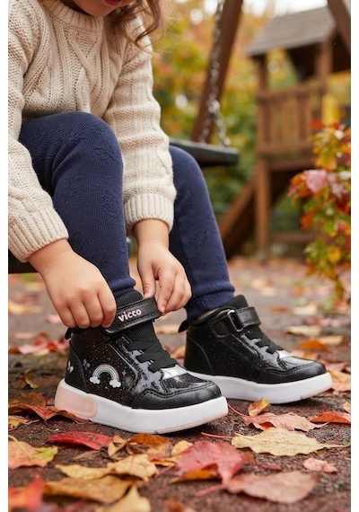 Vicco Şira Siyah Anatomik Rahat Sneaker Işıklı Kız Çocuk Bot 946.b26k.257