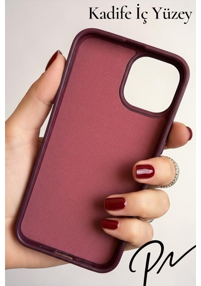 Iphone 11 Uyumlu Kılıf Logolu Lansman Soft Yumuşak Içi Kadife Silikon Kapak Bordo