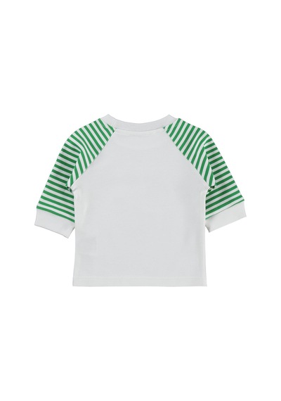 Nova Baby Karpuz Kokulu Renglan Kol 1-9 Ay Sweatshirt - Ekru