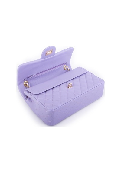 Nas Bag Kadın Çapraz Çanta Büyük Boy Zincirli Kapitone Lila Nova En:26 Boy:16 Cm Lila