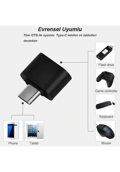 Usb Type-C Dönüştürücü Otg Çevirici Adaptör Xiaomi - Samsung Uyumlu