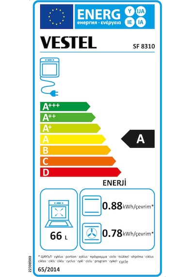 Vestel SF 8310 66 LT Ocaklı Solo Fırın