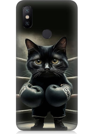 Xiaomi Redmi Note 6 Pro Uyumlu Boksör Kedi Desenli Silikon Kılıf