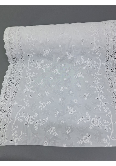 Pvc Küpür Dantel Raf Ve Dolap Örtüsü Runner Beyaz Kpr1587b 50 X 400