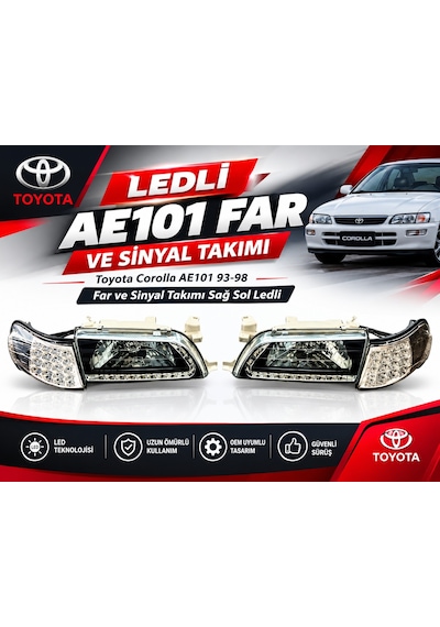 Toyota Corolla Ae101 Kasa 1993-1998 Far+sinyal Takımı Ledli.. Takım