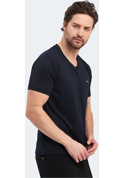 Slazenger KATRIINA Erkek V Yaka Lacivert Tişört