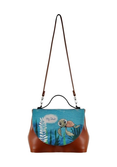 Dogo Kadın Vegan Deri Kahverengi El Çantası - Caretta-hey Dude Tasarım Multicolor