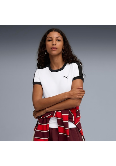 Puma T7 Slim Kadın Beyaz T-shirt 632129 Beyaz