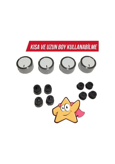 Pro Box / Üniversal Ankastre Ocak Fırın Düğme Seti Beyaz Plus