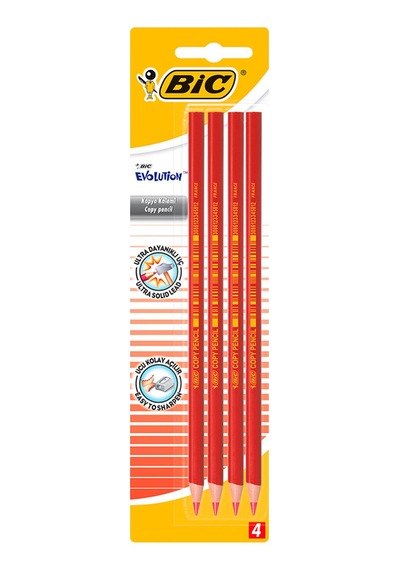 Bıc Evolution Kırmızı Kopya Kalemi 4'lü Blister Diğer