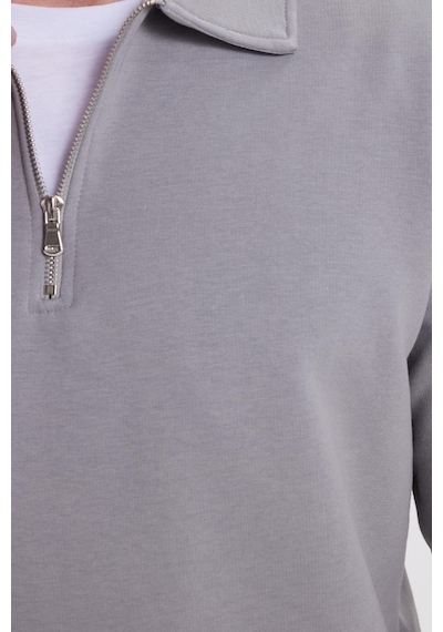 Tudors Erkek Relax Fit Rahat Kesim Pamuklu 3 İplik Fermuarlı Polo Yaka Gri Sweatshirt-41823 Gri Tudors Erkek Relax Fit Rahat Kesim Pamuklu 3 İplik Fermuarlı Polo Yaka Gri Sweatshirt-41823 Gri