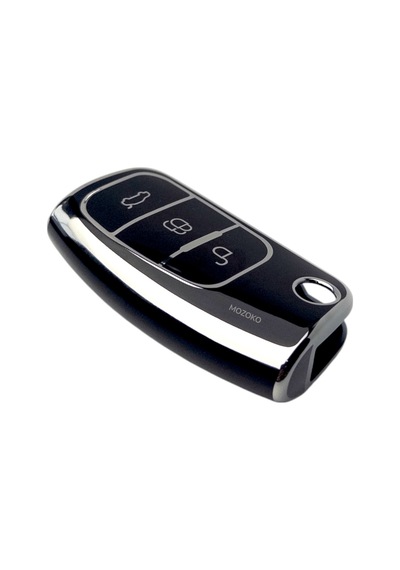 Ford Focus Fiesta Kuga Mondeo Uyumlu Koruma Kumanda Anahtar Kılıfı Sert Kapak Parlak Siyah Krom