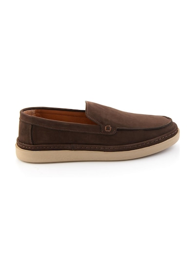 Bambi Kahve Hakiki Deri Erkek Loafer Ayakkabı E01396220201 Kahve
