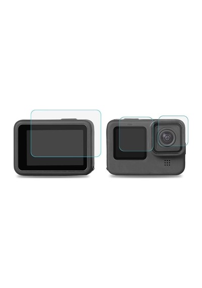Hero 9 Temperli Cam Ekran Koruyucu, Gopro Hero 9, 10, 11, 12 Black İle Uyumlu Beyaz