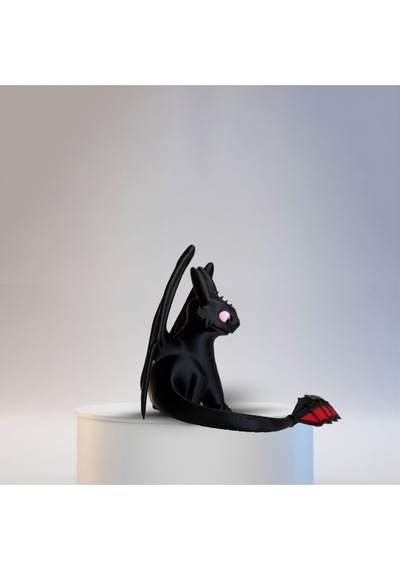 Ejderhanı Nasıl Eğitirsin Gecenin Öfkesi Siyah Ejderha 11 Cm Toothless-pembe Göz