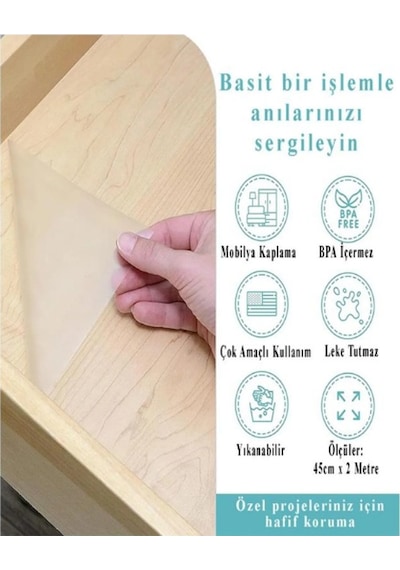 Dijifix Yapışkanlı Asetat 80micron 2mx45cm Şeffaf 1 Adet Şeffaf