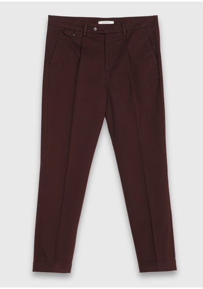 Ramsey Mürdüm Düz Dokuma Relaxed Fit Casual Pamuk Karışımlı Pantolon