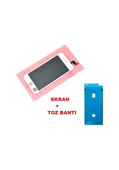 Tkgz Apple Uyumlu iPhone 6s Lcd Ekran Dokunmatik Lw Marka Toz Bantı Beyaz