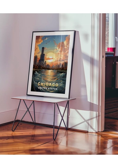 Çerçevesiz Poster Gölün Ve Gökdelenlerin Şehri