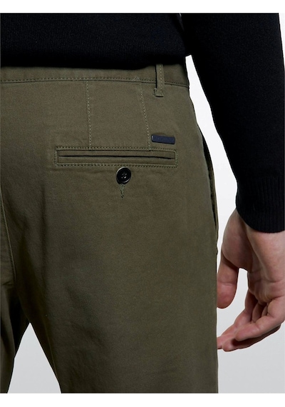 Sisley Slim Fit Vintage Efekt Chino Pantolon Erkek Haki Yeşili Pantolon - 325a4dm6sf02y
