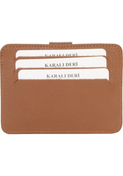 Carlino Unisex Taba Hakiki Deri Kartlık Taba