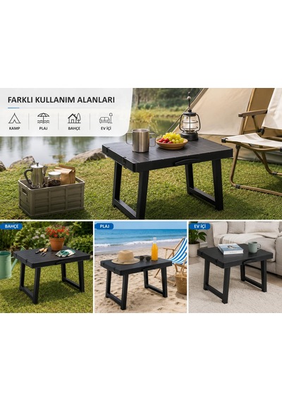 Turan Home Katlanabilir Plastik Kamp Ve Piknik Masası, Antrasit, 50x40 Cm, Modern, Tutma Yerli, Poşet Takma Yerli Açık Ceviz Turan Home Katlanabilir Plastik Kamp Ve Piknik Masası, Antrasit, 50x40 Cm, Modern, Tutma Yerli, Poşet Takma Yerli Açık Ceviz