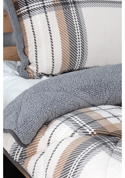 Merinos Comforter Çift Kişilik Yorgan Seti Kahverengii 220x240 Kahverengi