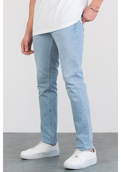 HLT Jeans Erkek Buz Mavi Taşlamalı Slim Fit Likralı Jean Kot Pantolon Mıchael