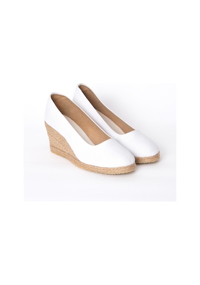 Star Tombis Beyaz Keten Espadril Dolgu Topuk