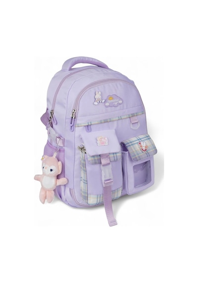 Relaxion 2174-1450 İthal Kore Tarzı Unisex Çocuk İlkokul Sırt Çantası Lila
