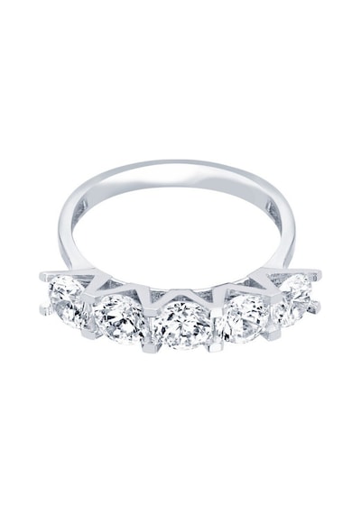Diamond Line - Gülaylar - Beyaz Altın 8 Ayar Beştaş Yüzük