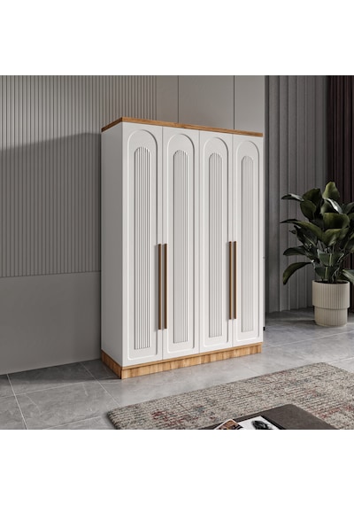 Flora 4 Kapaklı Komple Mdf Gardırop - Elbise Dolabı
